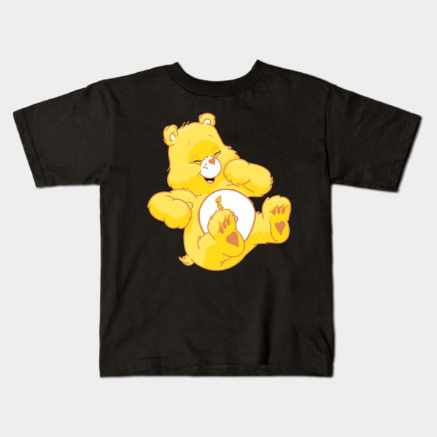 Birthday Bear Laughing Kids T-Shirt by tailspalette